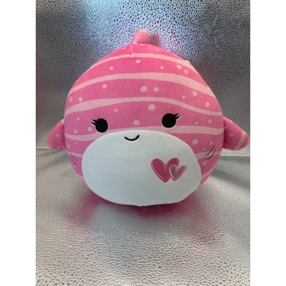 Squishmallows Aidy Pink Whale Shark Valentine Heart Plush 8 inch Kellytoy NWT
